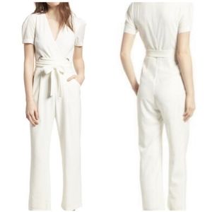 Dee elly White Surplice Jumpsuit